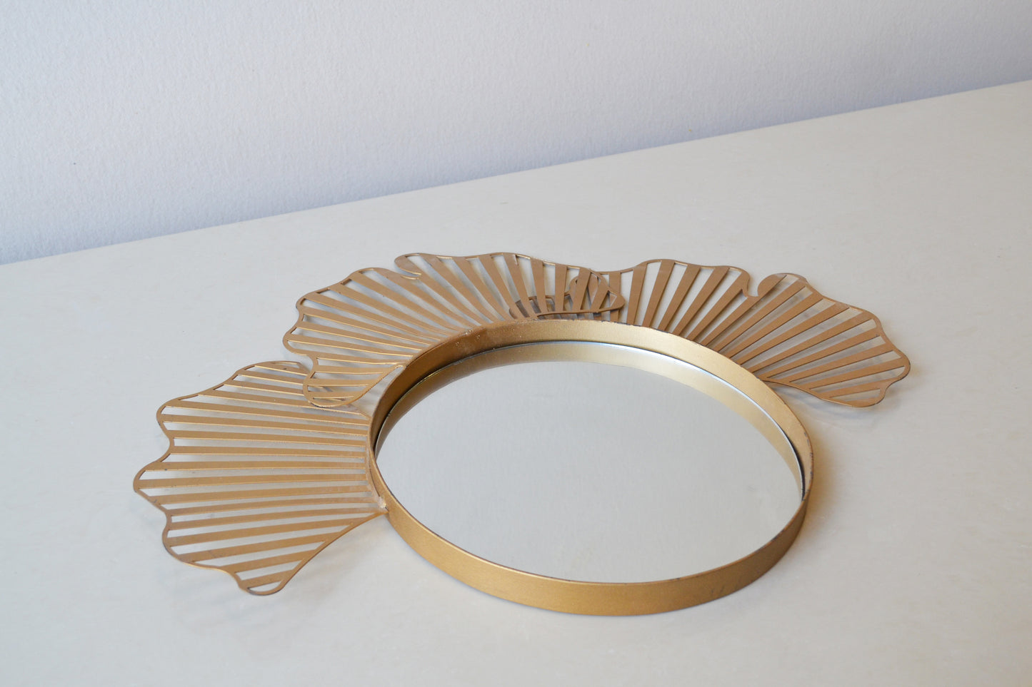 Round Mirrored Gold Tray