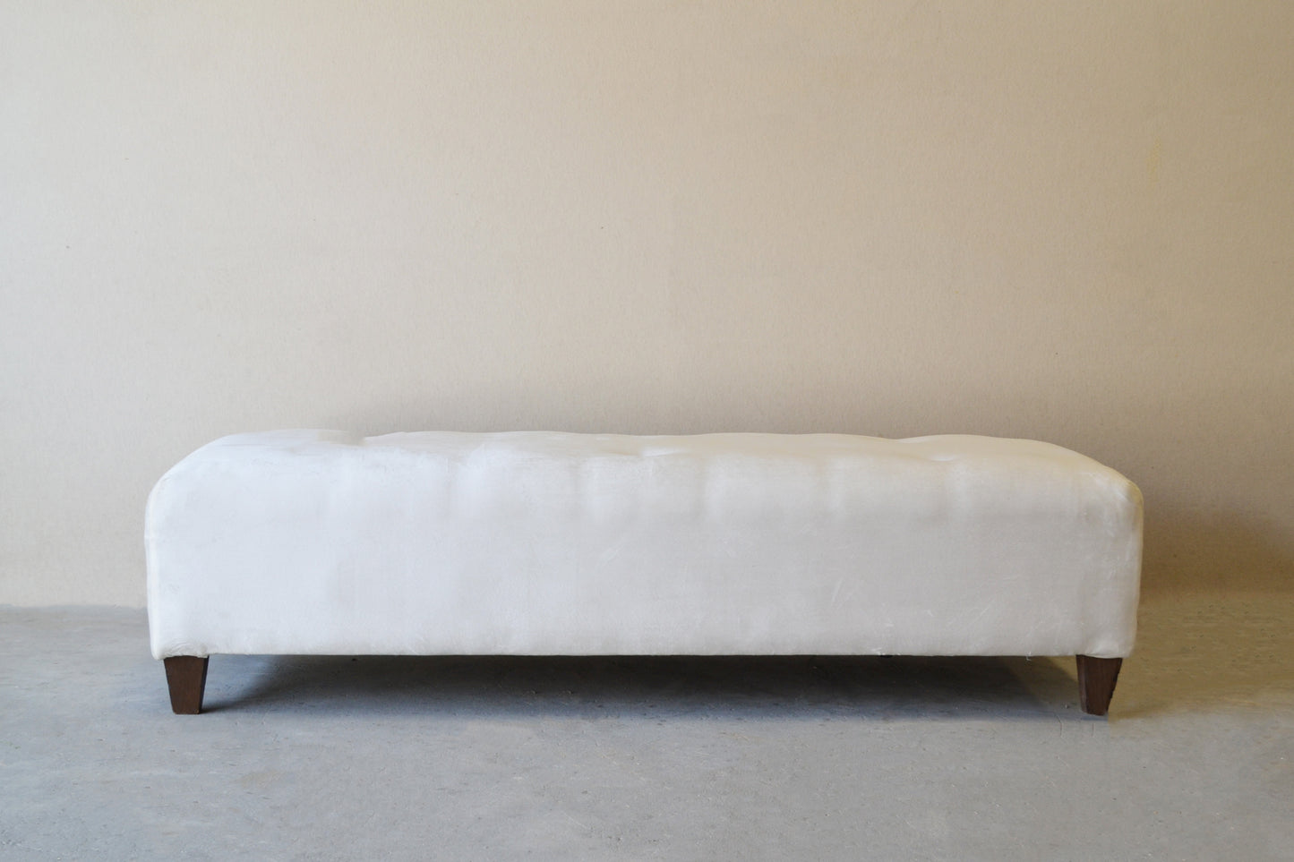 Off-White Buttoned Ottoman