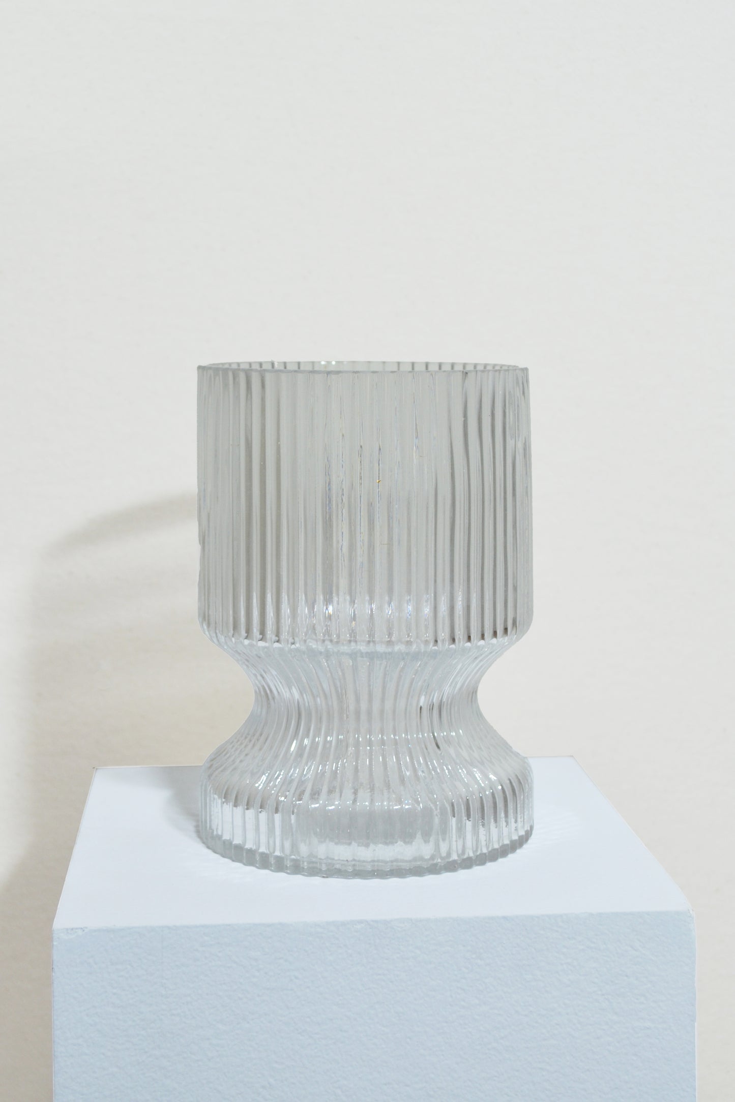 Short Ribbed Hourglass Vase