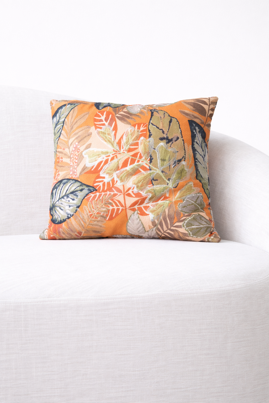 Orange Mixed Leaf Cushion
