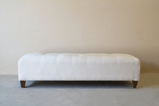 Off-White Buttoned Ottoman