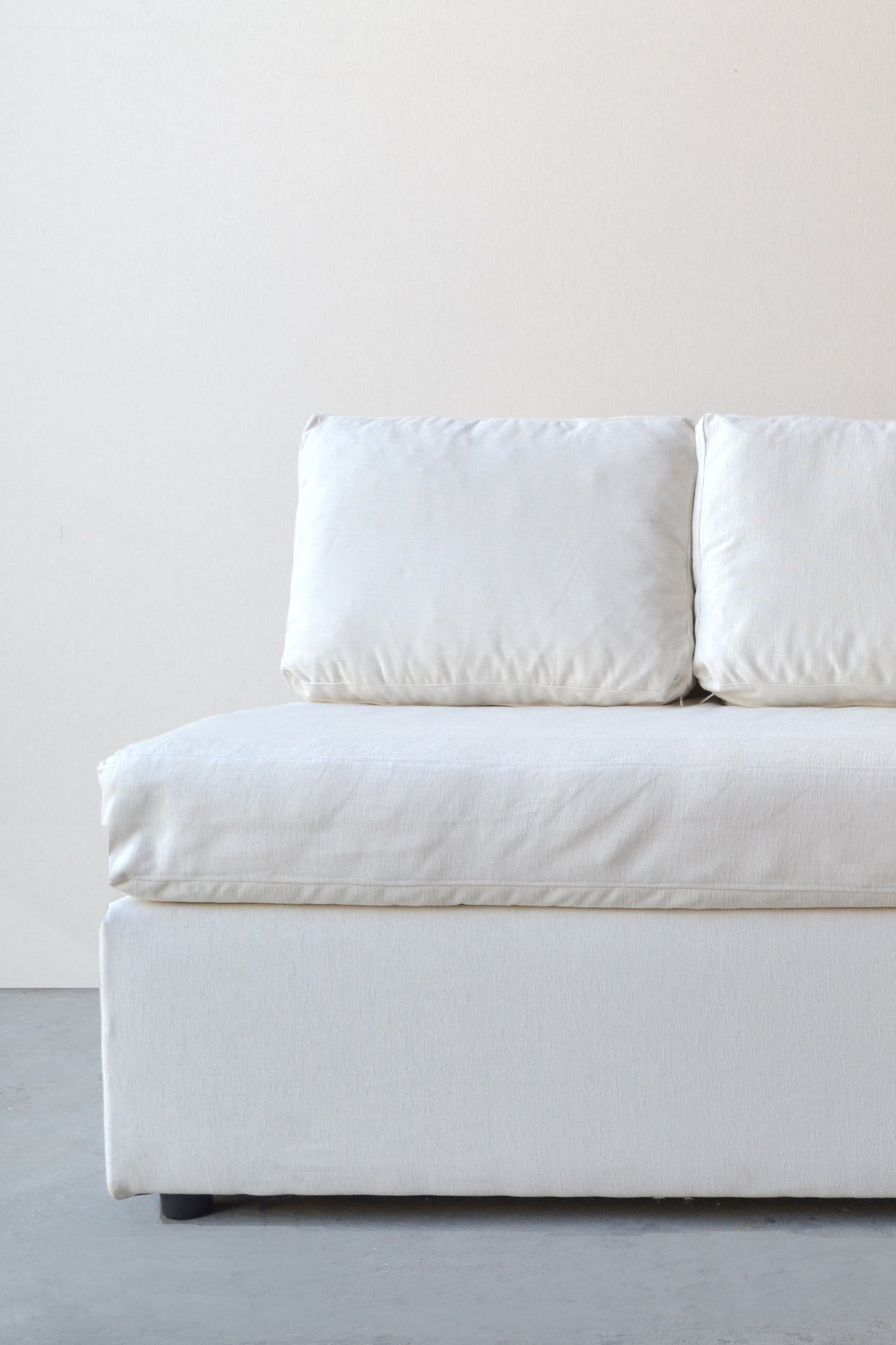 Straight White Sofa