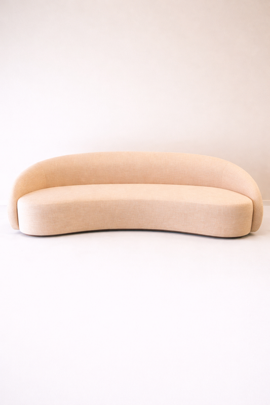Beige Curved Sofa