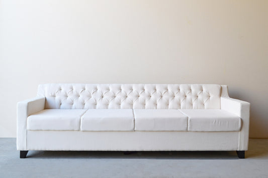 Large Tufted Lounge Sofa - White