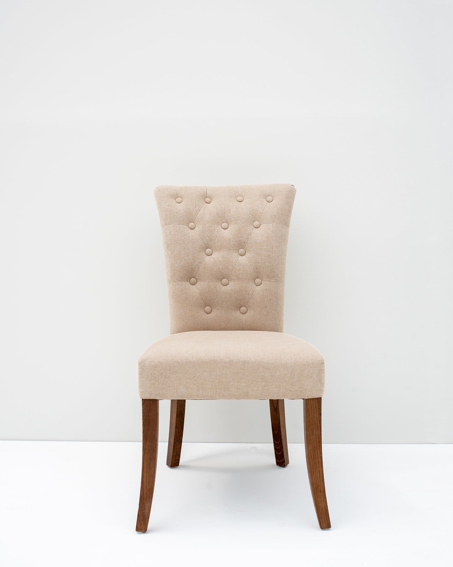 Light Leg Cream Buttoned Back Dining Chair