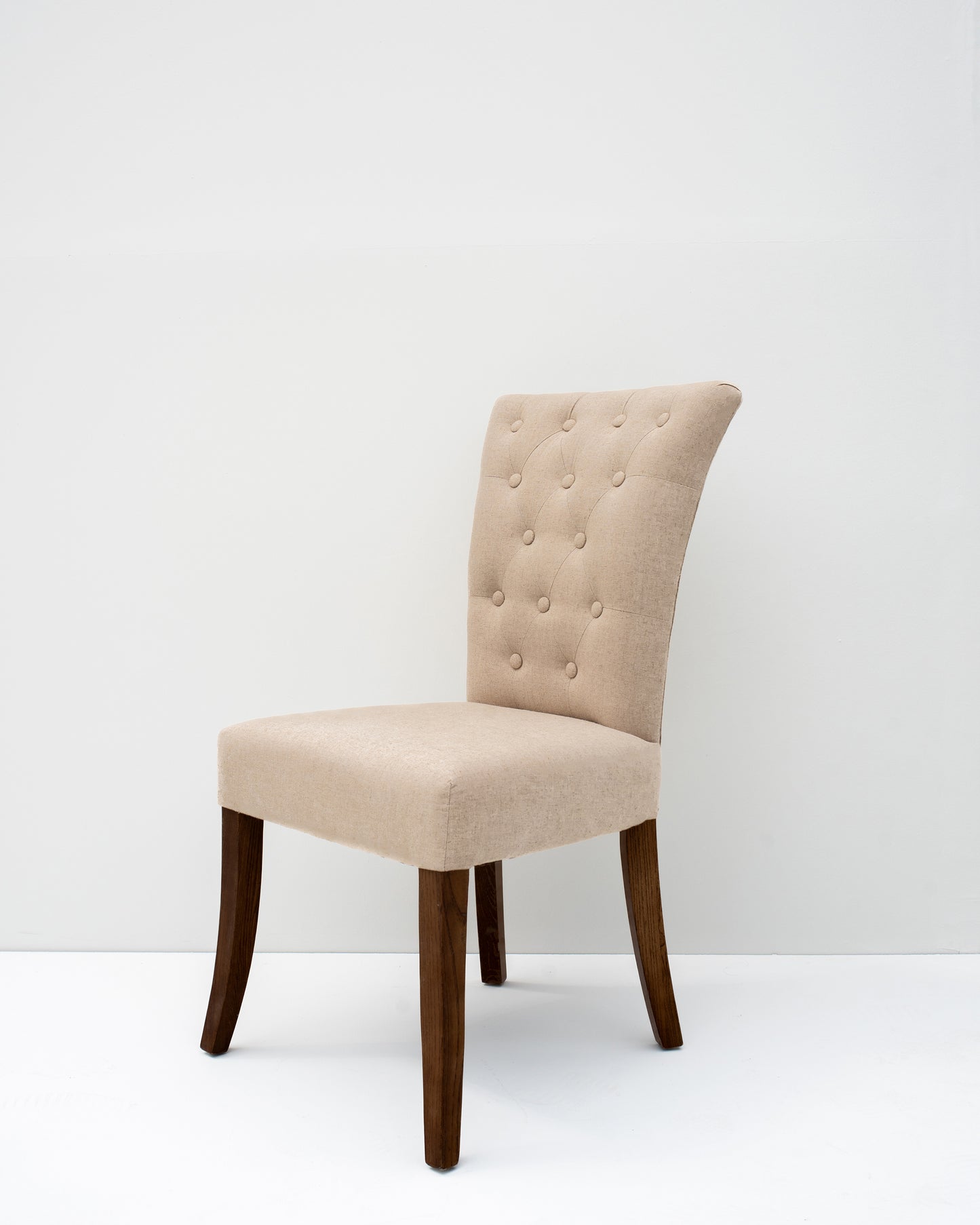 Light Leg Cream Buttoned Back Dining Chair