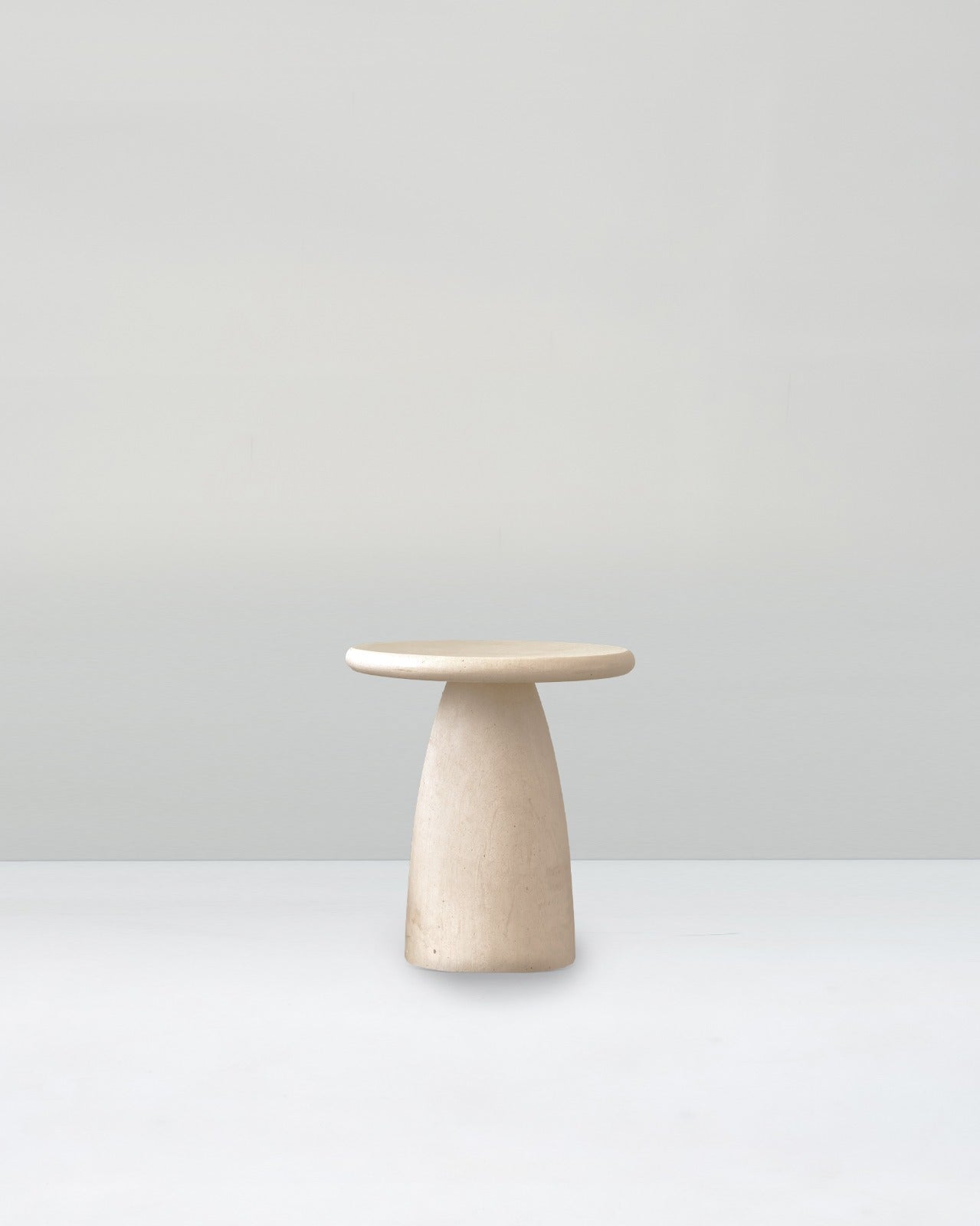 Round Travertine Side Table