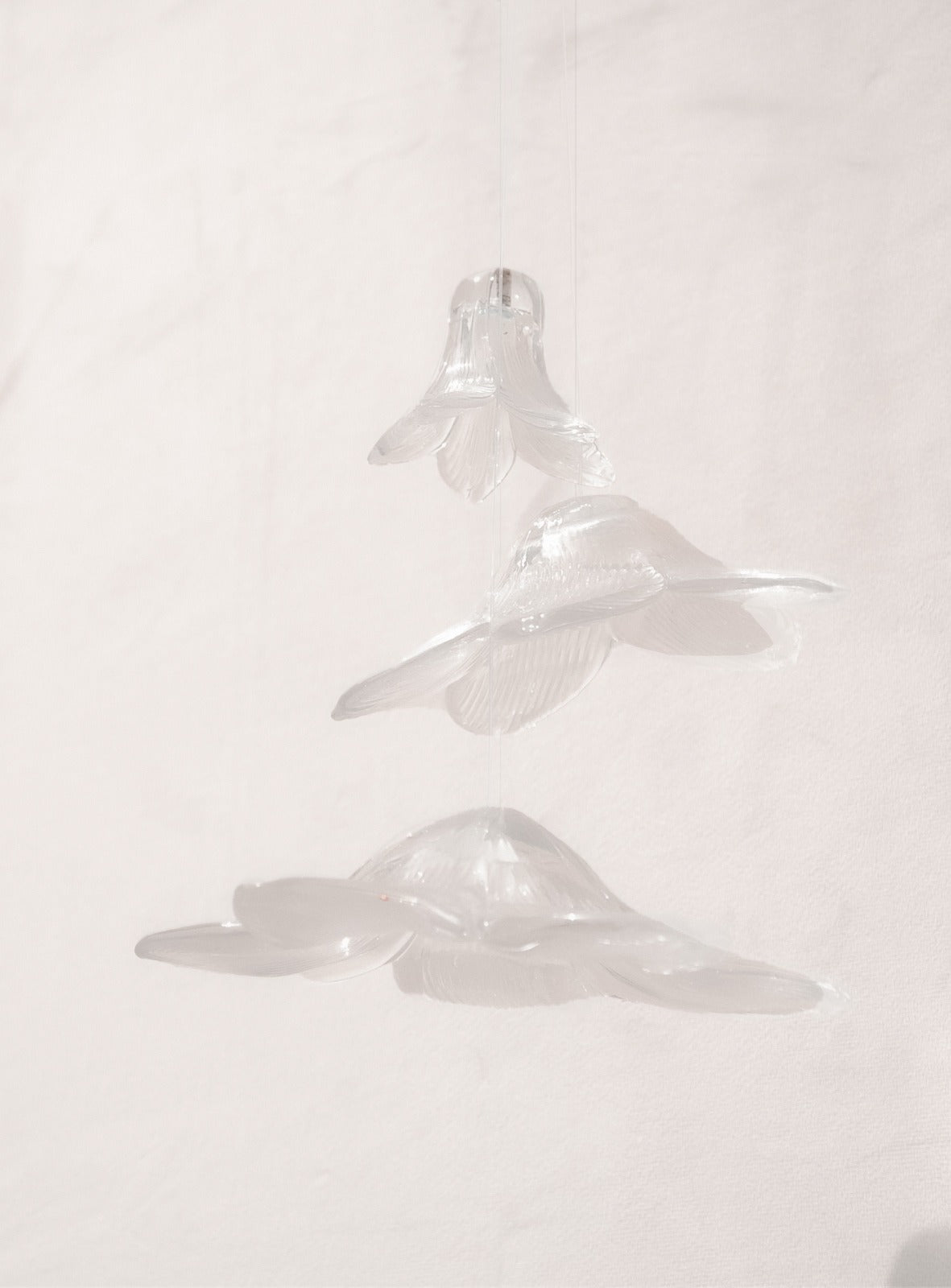 Glass Flower Hanging Ornament Set