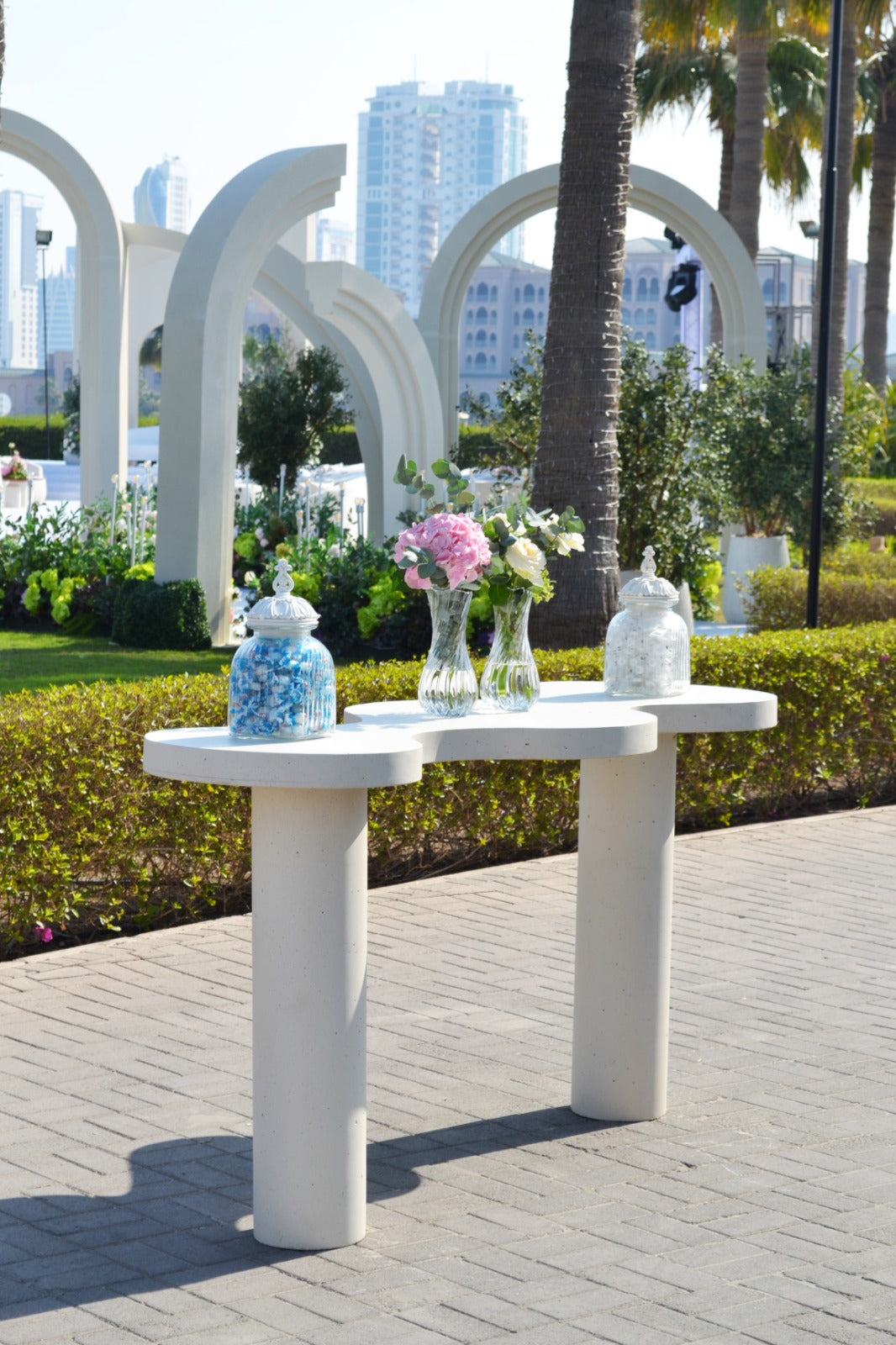Waved Stone Console Table