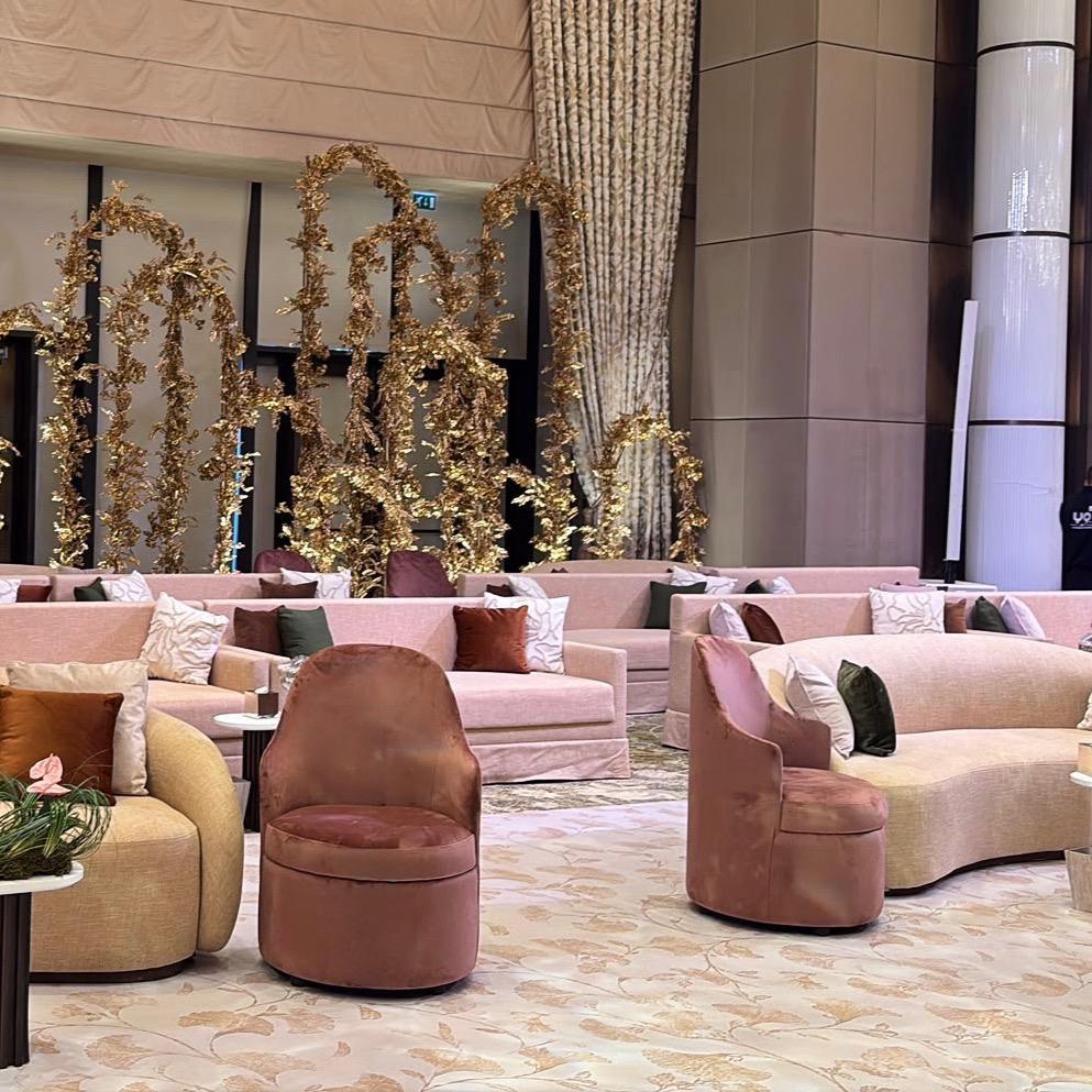 Dusty Rose Velvet Barrel Chair