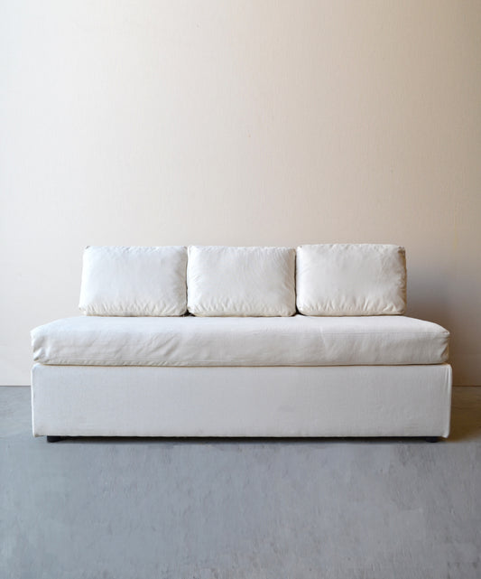 Straight White Sofa