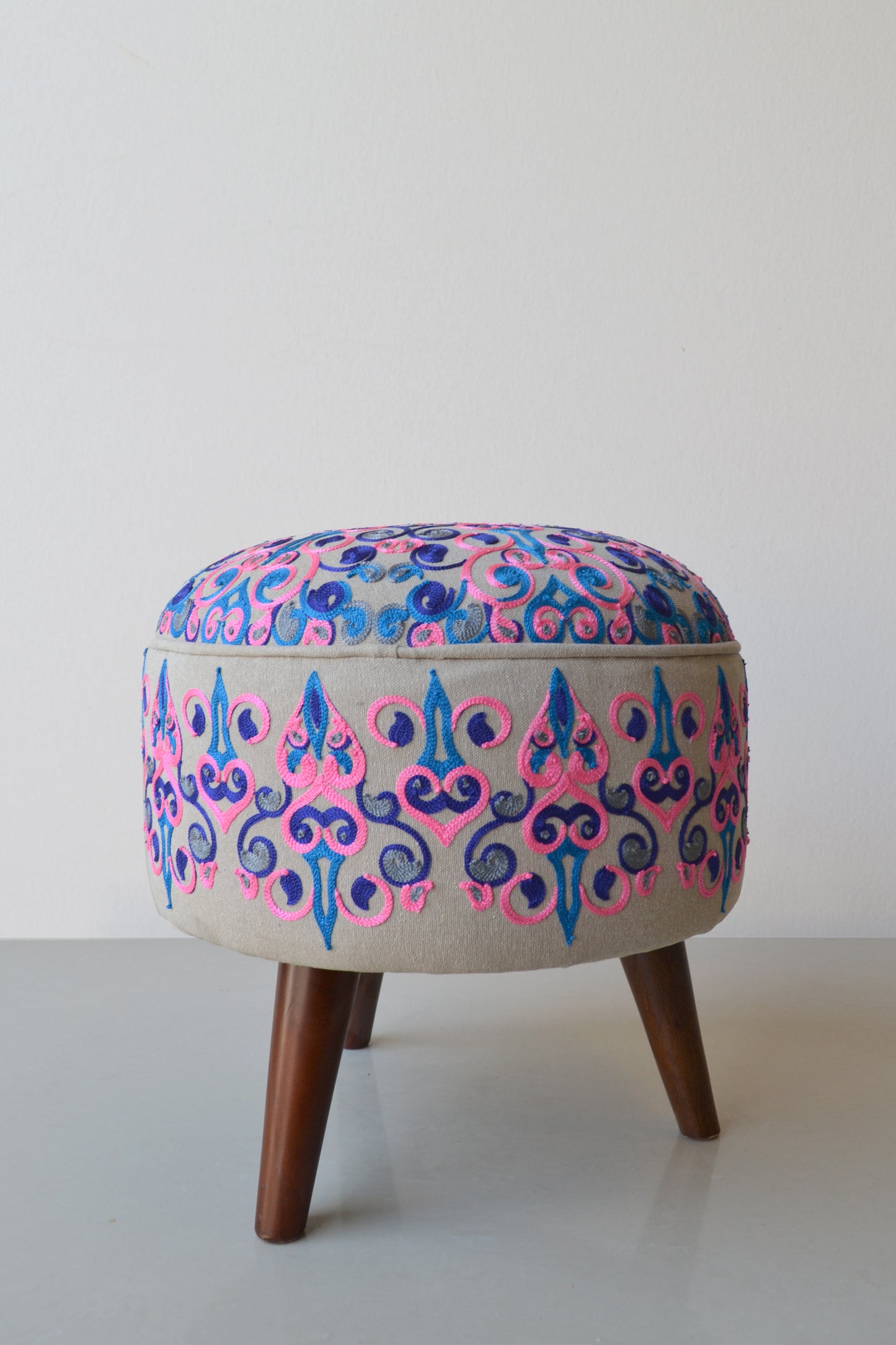 Pink & Blue Traditional Stool