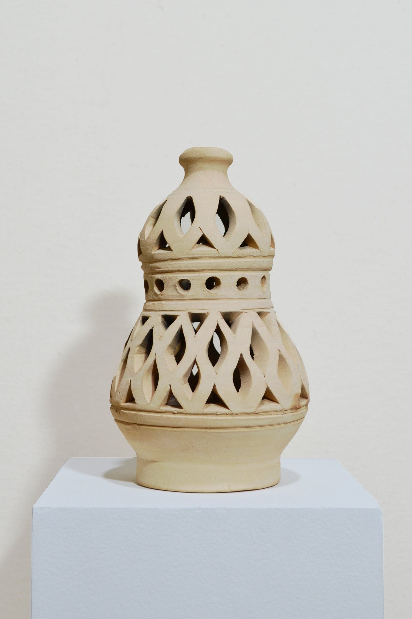 Hourglass Clay Vase