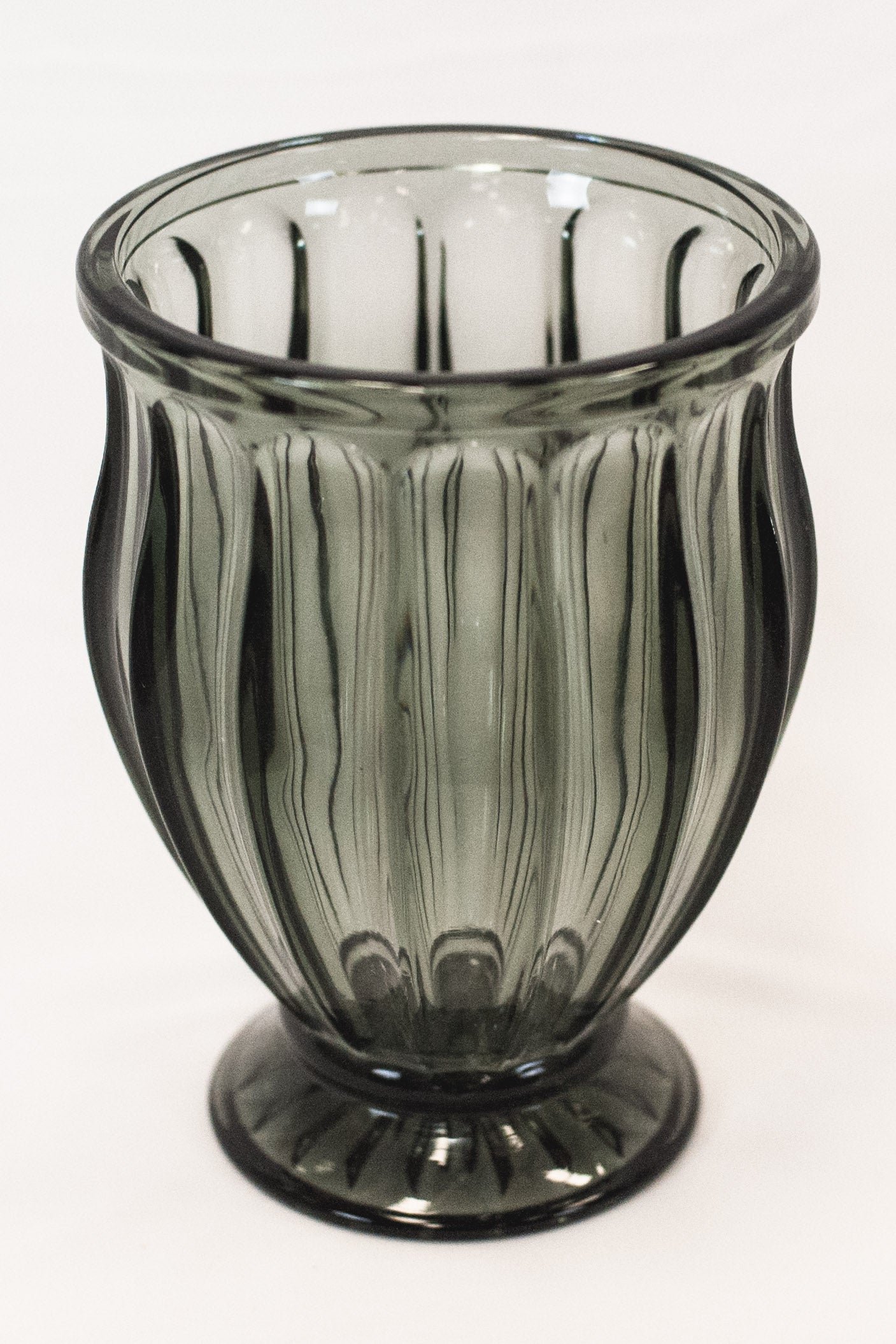 Wide Black Crystal Vase