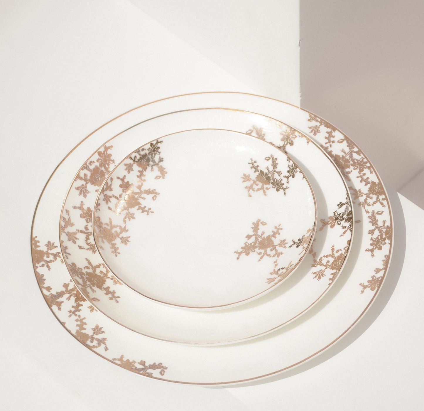 Gold Floral Dinner Set