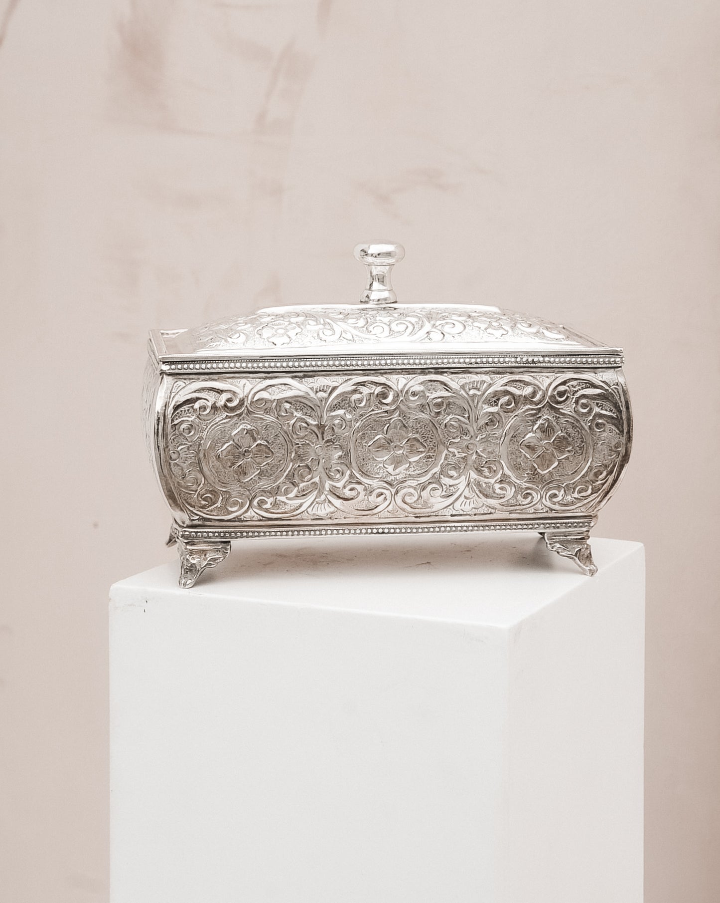 Ornamented Silver Pot