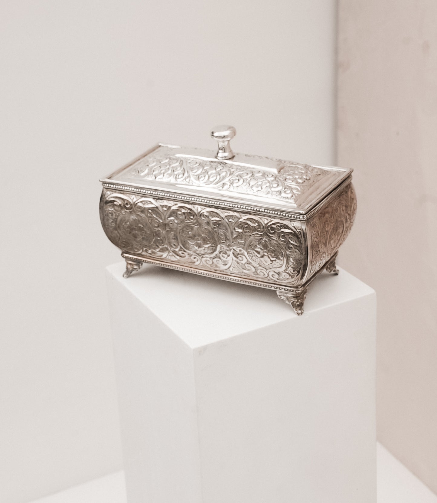 Ornamented Silver Pot