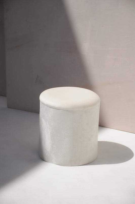 Single Pouffe - White