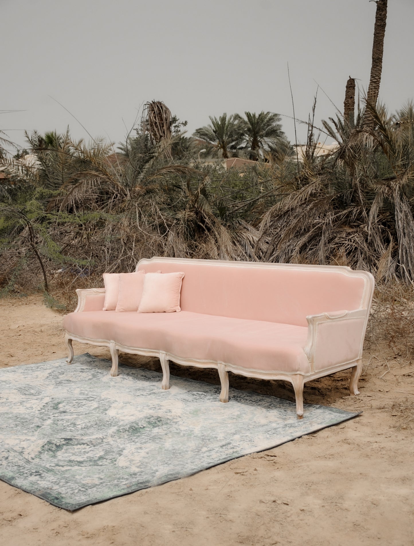 Classic Egyptian Sofa - Dusty Pink