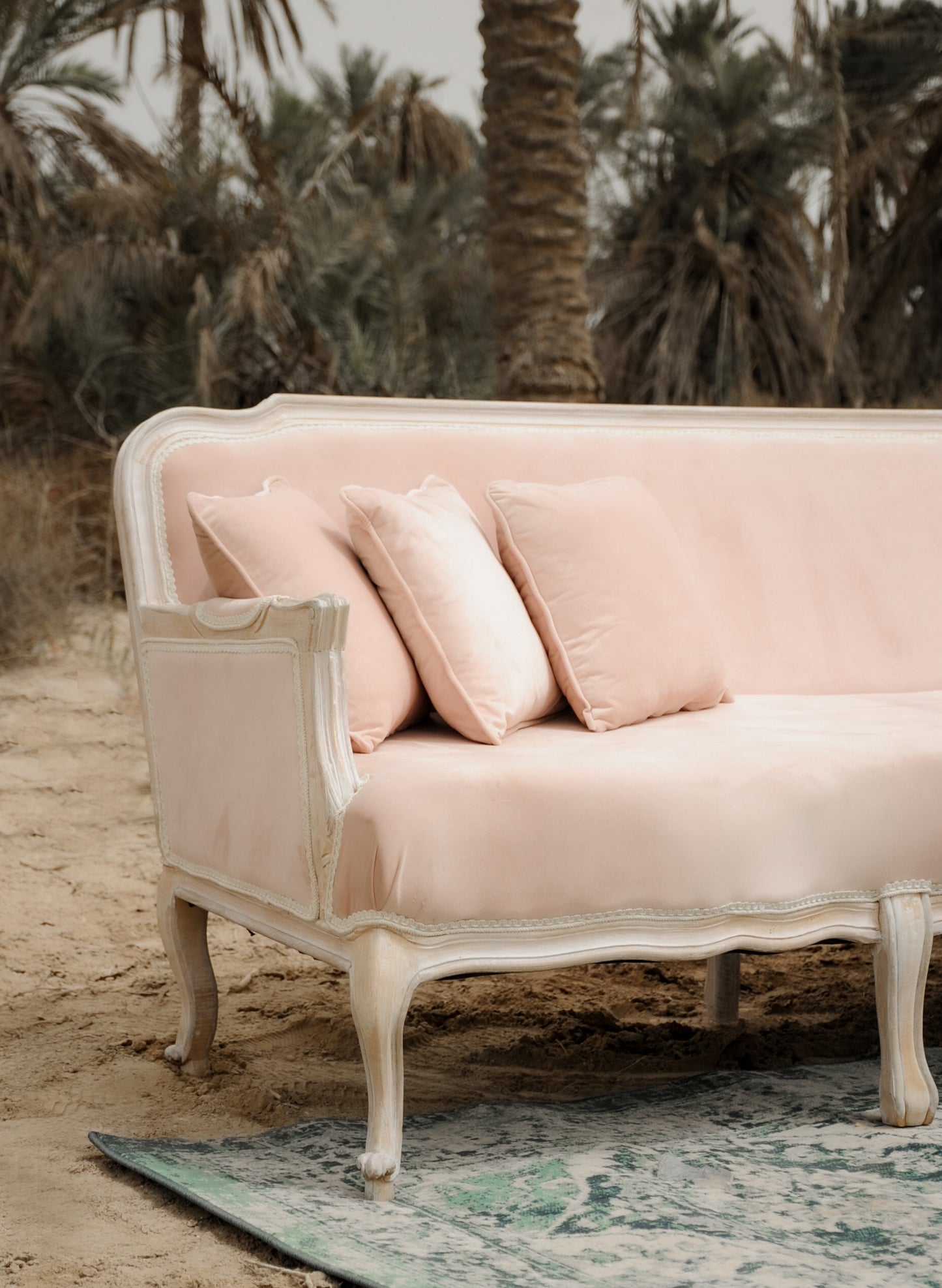 Classic Egyptian Sofa - Dusty Pink