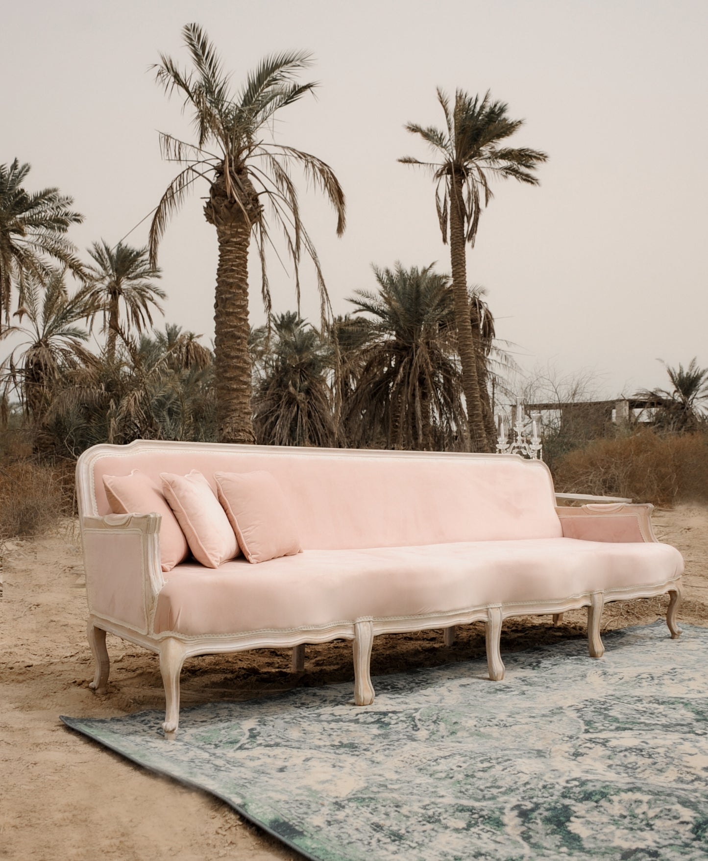 Classic Egyptian Sofa - Dusty Pink