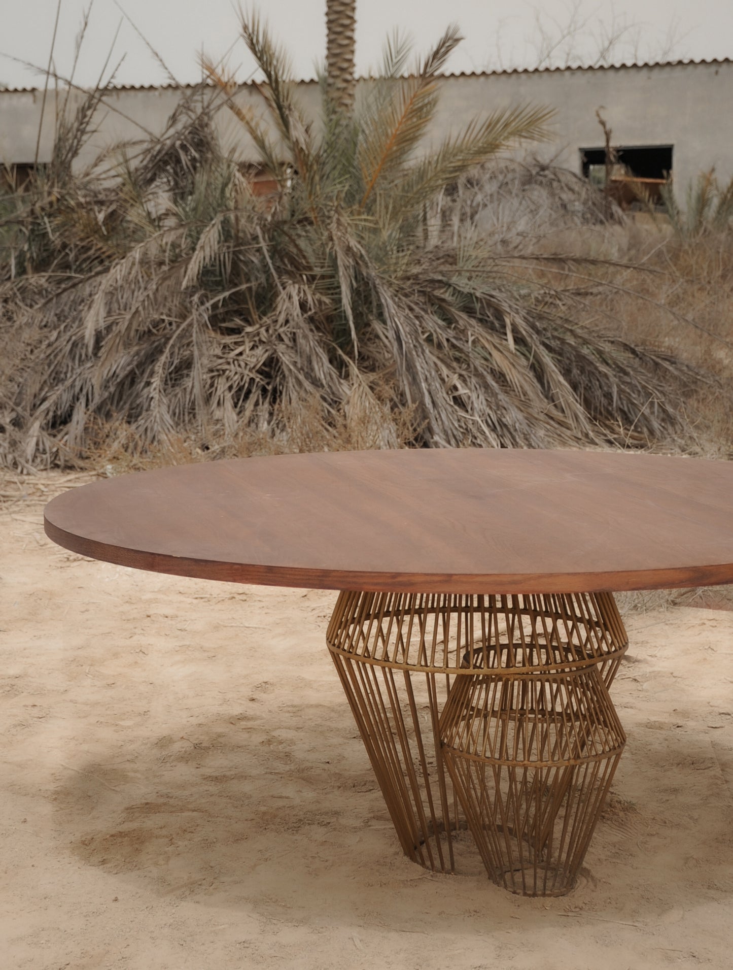 Lantern Base Round Dining Table