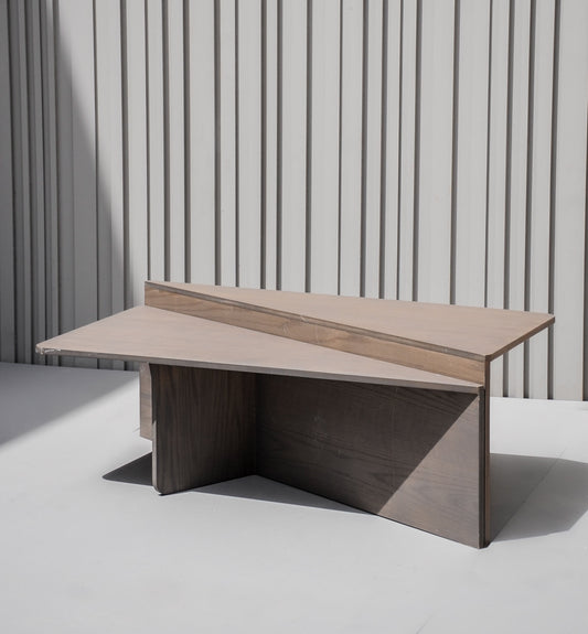 Angled Wooden Coffee Table