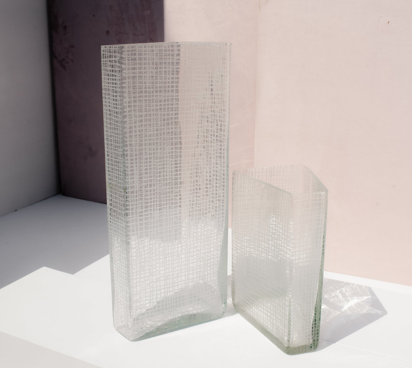 Clear Prism Vase Set