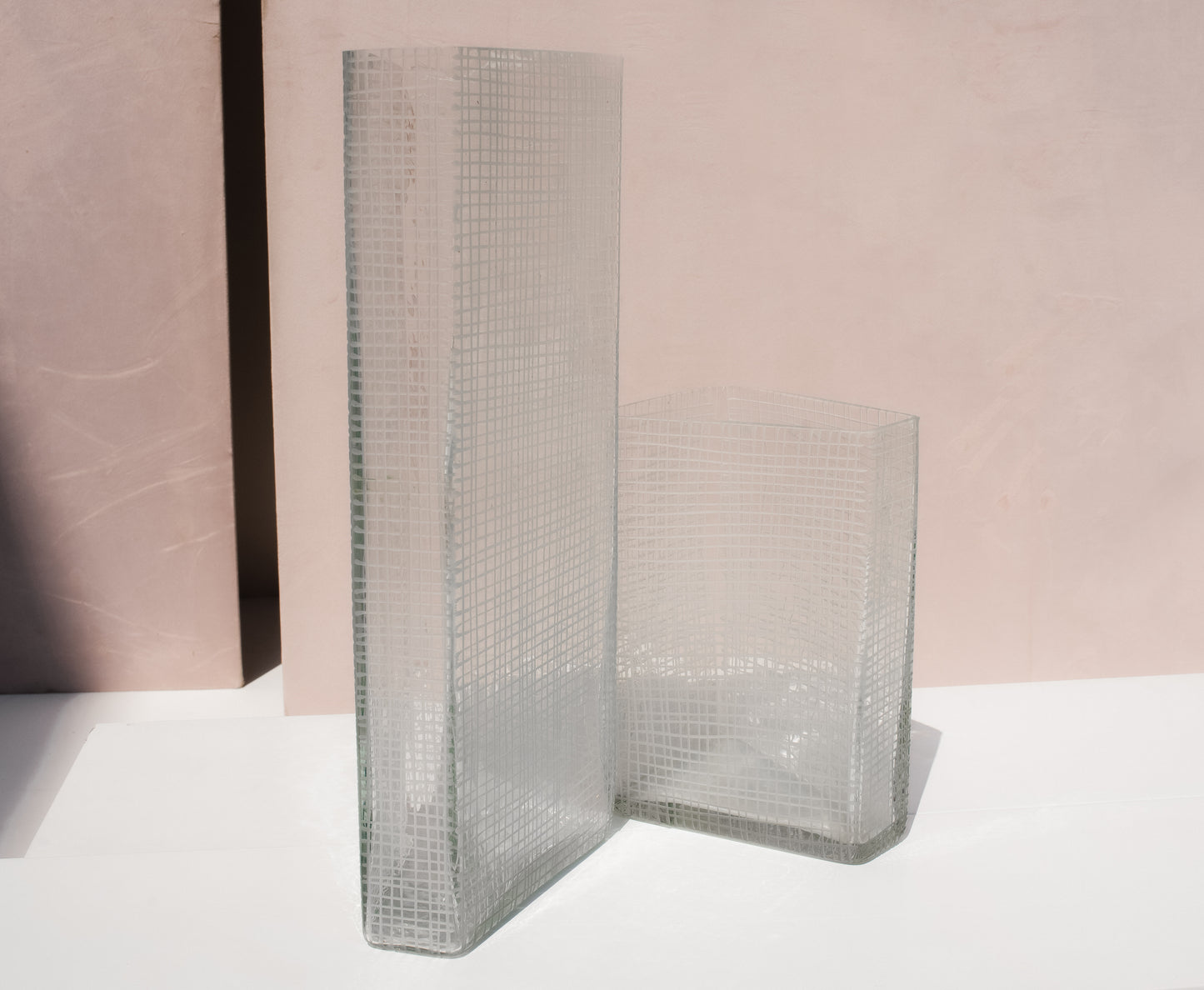 Clear Prism Vase Set